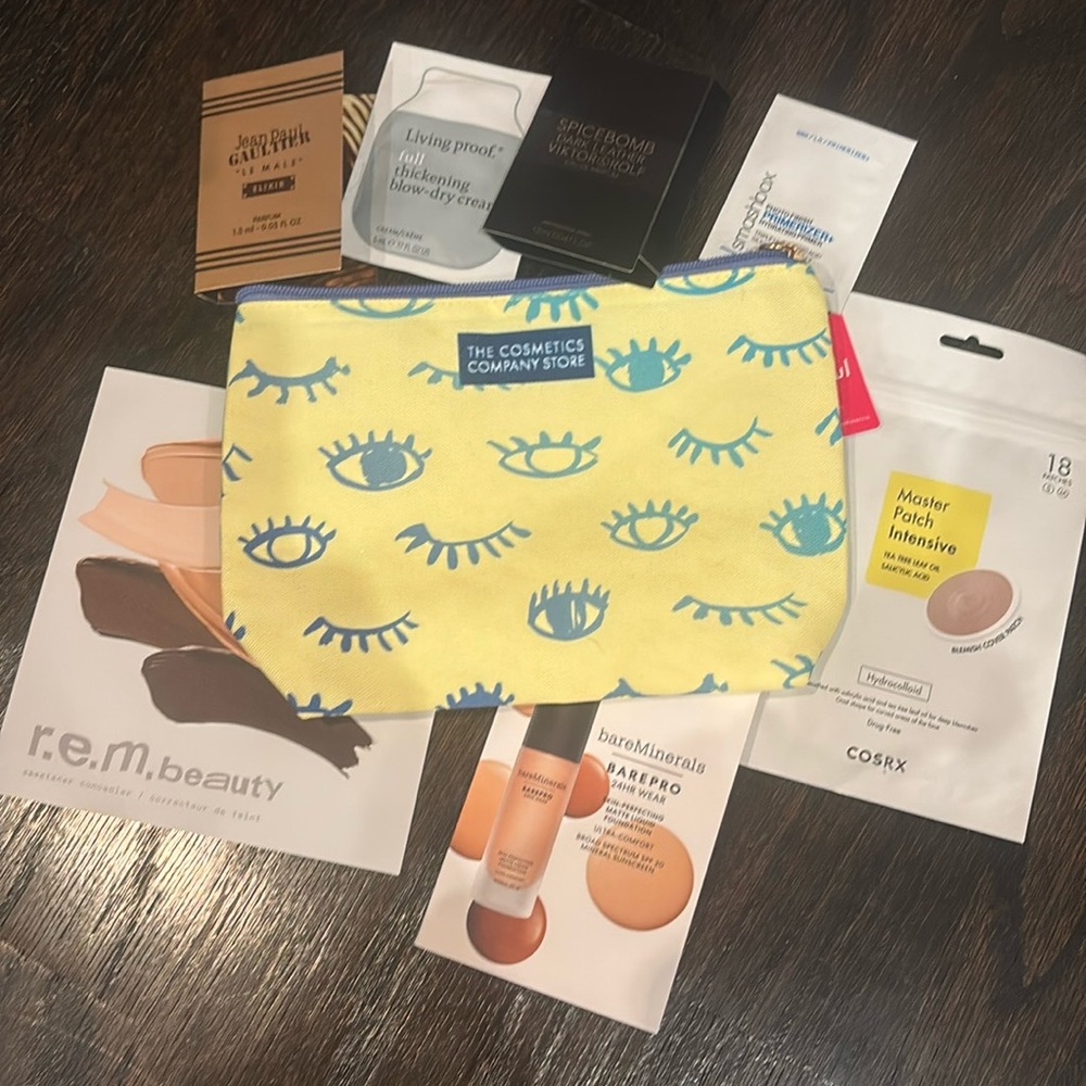 NWT Cosmetic Bag Bundle Smashbox, Viktor & Rolf, Living Proof, COSRX, Gaultier